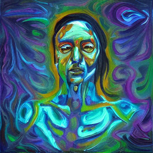 Image similar to soul transfer oil painting, digital art