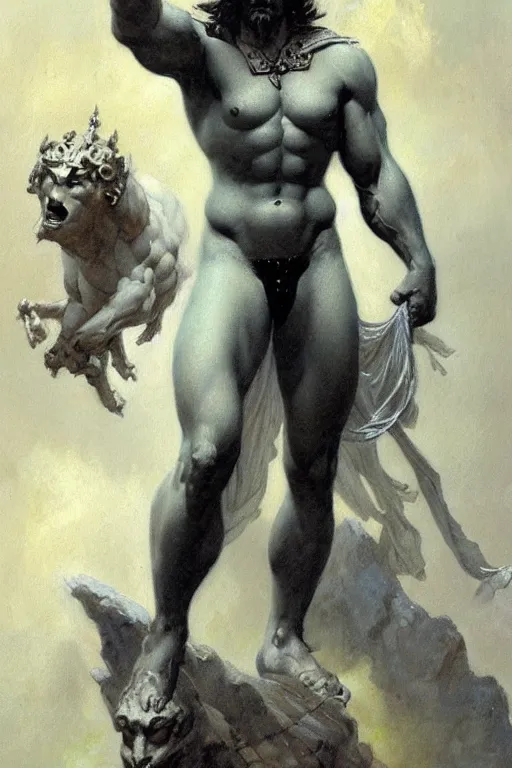 Image similar to zeus, character design, painting by gaston bussiere, katsuya terada, frank frazetta, tom of finland, trending on artstation