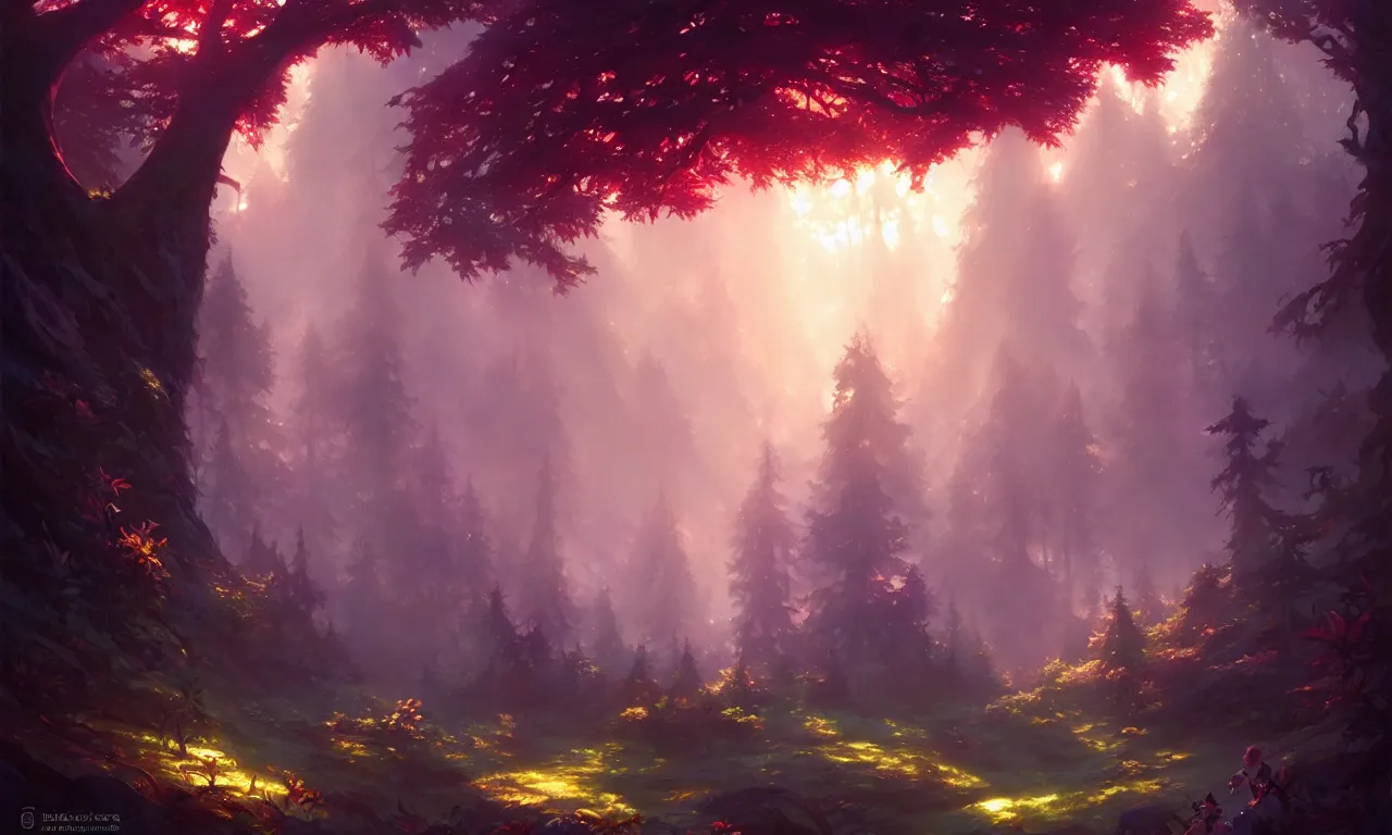 Prompt: fantasy elven forest, behance hd by Jesper Ejsing, by RHADS, Makoto Shinkai and Lois van baarle, ilya kuvshinov, rossdraws global illumination