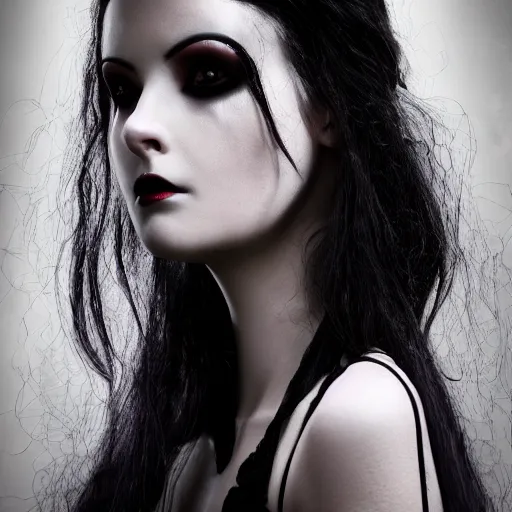 Image similar to pale goth beauty, cinematic lighting, various refining methods, ultra definition, award winning photo