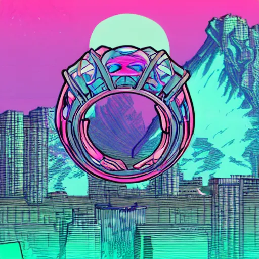 Prompt: vaporwave elden ring