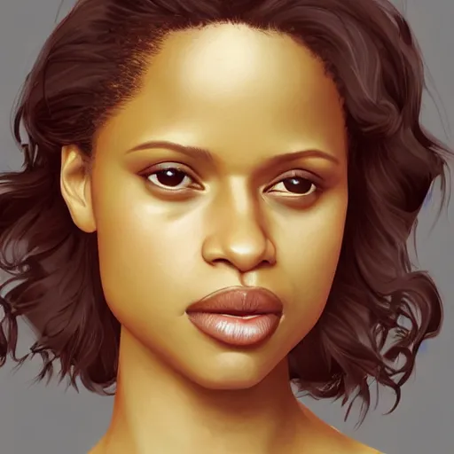 Image similar to gugu mbatha - raw, face, beauty, photorealistic, artstation