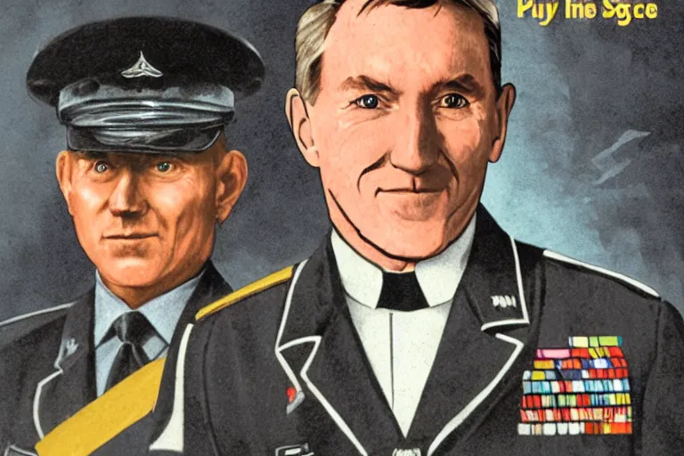 Image similar to magazine illustration of paul gosar in an ss officer uniform