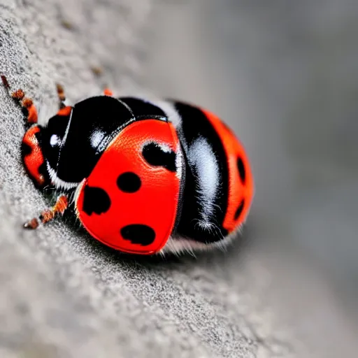 Image similar to a feline ladybug - cat - hybrid, animal photography