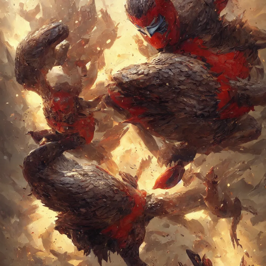 Prompt: super power, chicken, overdetailed art, by greg rutkowski, magic
