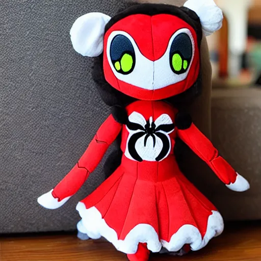 Image similar to cute fumo plush of a spidergirl, anime girl