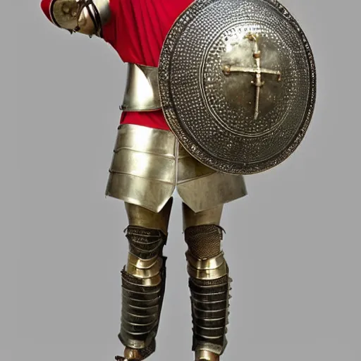Prompt: man in 15 century decorated crusader armor