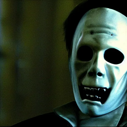 Image similar to michael myers from halloween movie in the matrix