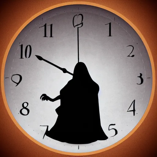 Image similar to grim reaper sitting on a clock, profile pic