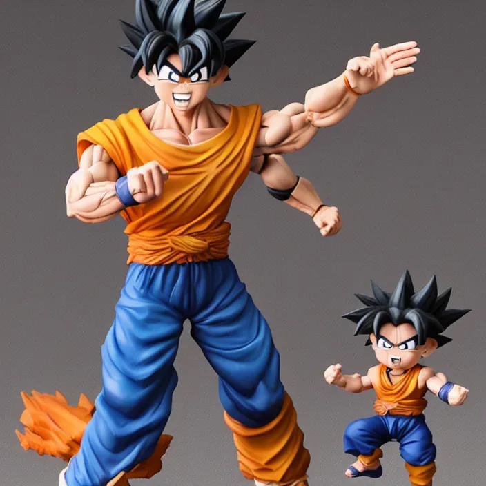 Image similar to real abomination Son Goku, imsorryjon, Realistic Son Goku, figurine, detailed product photo