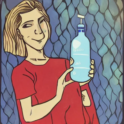 Image similar to aquarius holding a water bottle