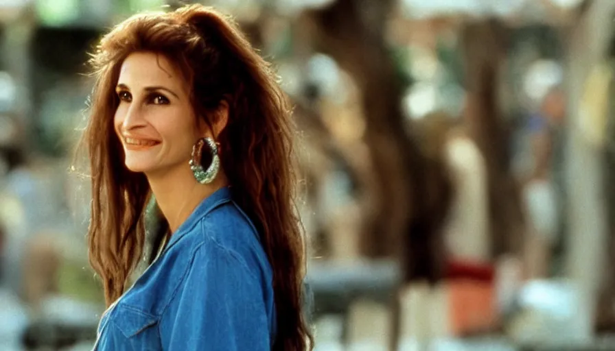 Image similar to Julia Roberts as selena, 1995 movie, cinematic