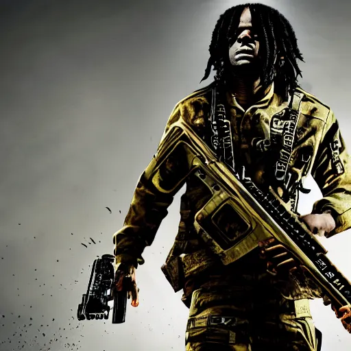 Prompt: chief keef and call of duty warzone digital art 4 k the detailed super realistic