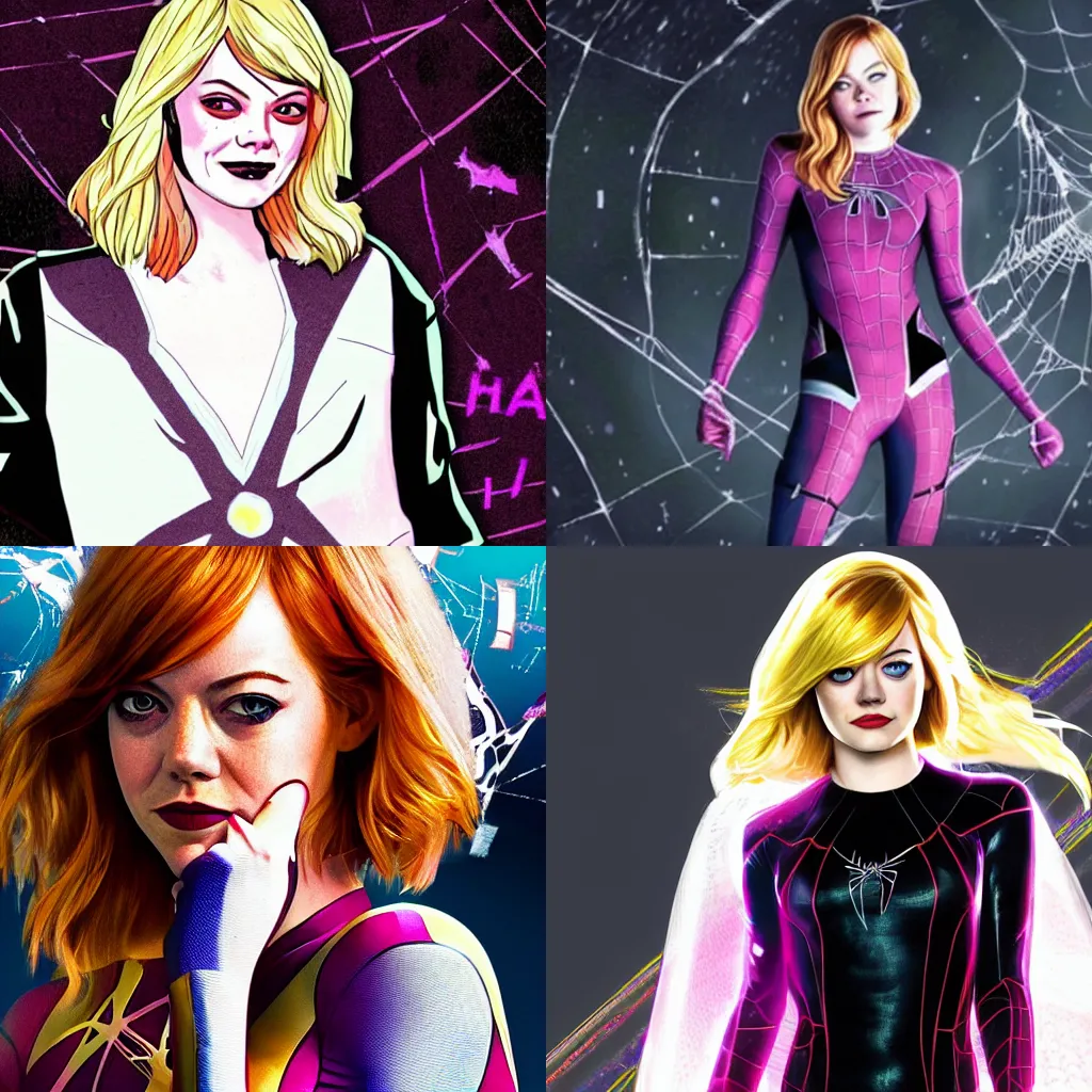 Prompt: emma stone as spidergwen