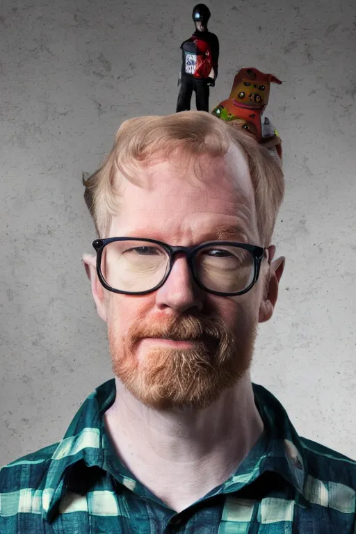 Image similar to 📷 portrait of adam savage the sandwich, sandwich human hybrid, still image, dynamic lighting, 4 k