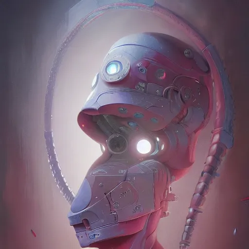 Image similar to A portrait of a robot by Wayne Barlowe, Zdzislaw Beksinski and Peter Mohrbacher, detailed, sharp, digital art, trending on Artstation