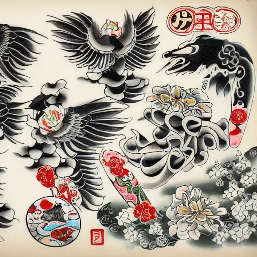 Image similar to Traditional Japanese Tattoo Reference Sheet