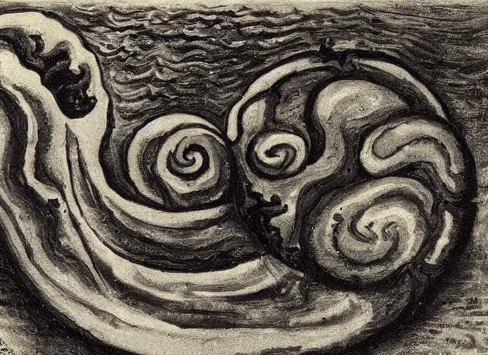 Prompt: a snail on the beach under the moon, by chaim soutine, by mc escher,