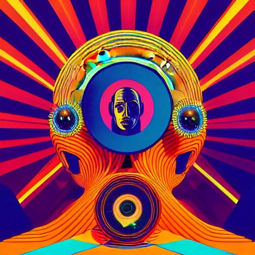 Image similar to album cover design design depicting the alter to the ai machine gods, by jonathan zawada, pi - slices, and tristan eaton, digital art