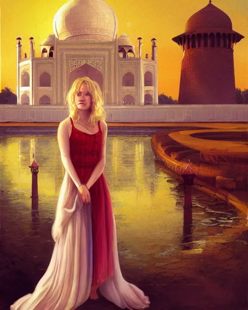 Image similar to tuesday weld visits the taj mahal by charlie bowater, by francine van hove, by alex horley, by tom chambers, by victor prezio