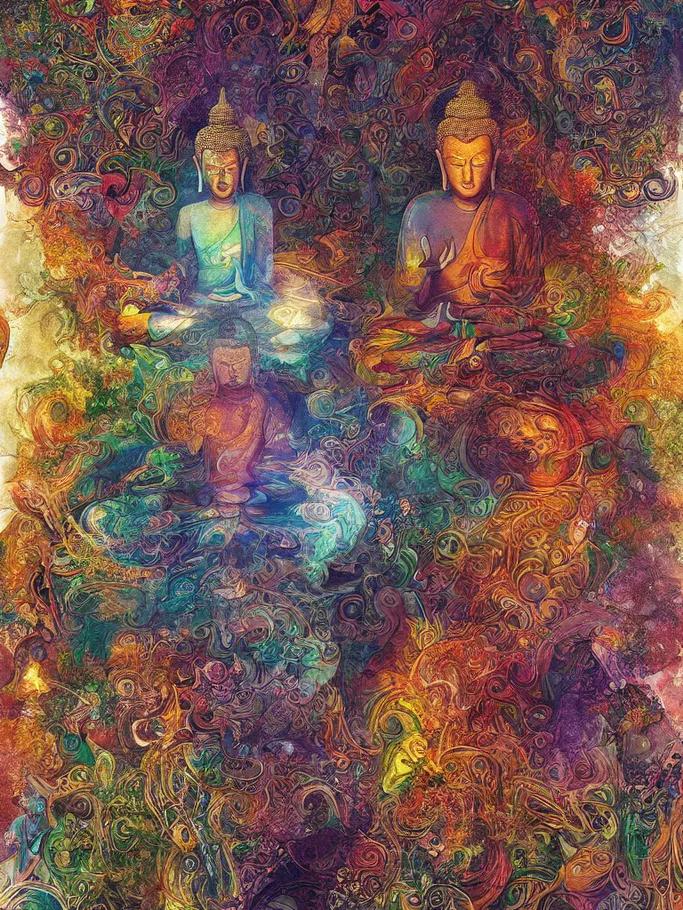 Image similar to buddha realm of samskara by android jones