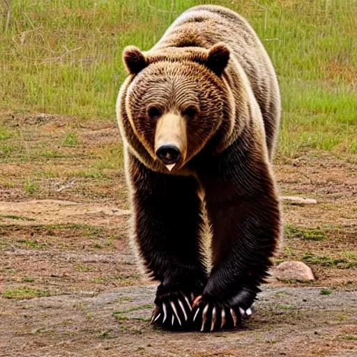 Image similar to levitating grizzly bear