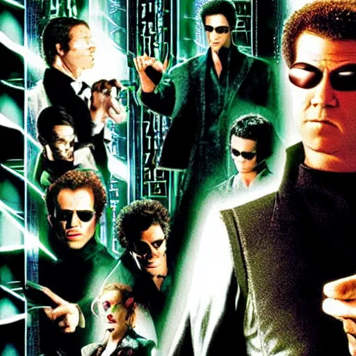 Image similar to will ferrell stars in the matrix : reloaded, directed by the wachowskis, promotional image