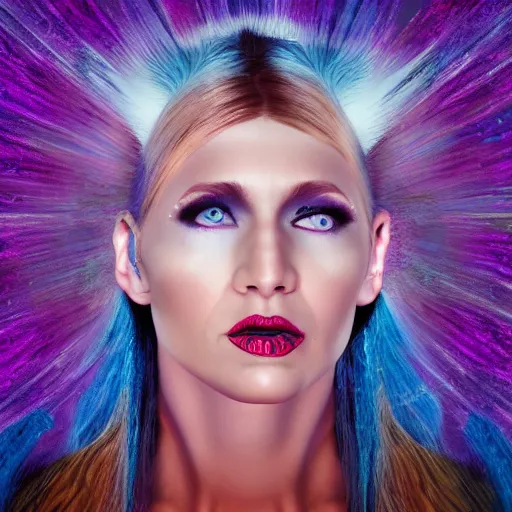 Prompt: hyper - realistic portrait of the singer aurora aksnes, 8 k, photo, art by david lachapelle