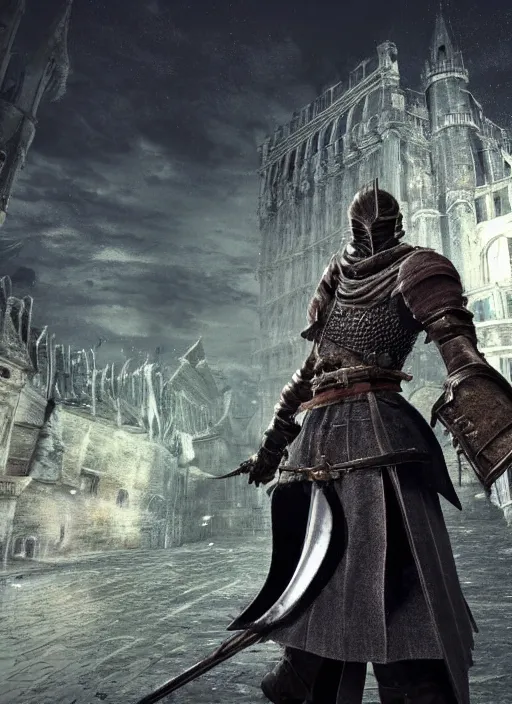 Image similar to portrait of giuseppe conte in darksouls universe in anor londo, studio lights, 8 k hd.