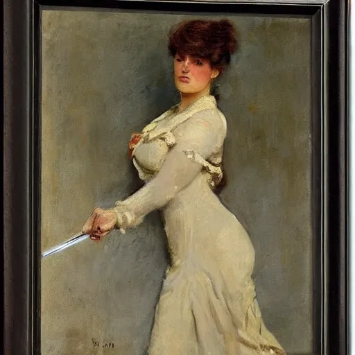 Image similar to action heroine by alfred stevens