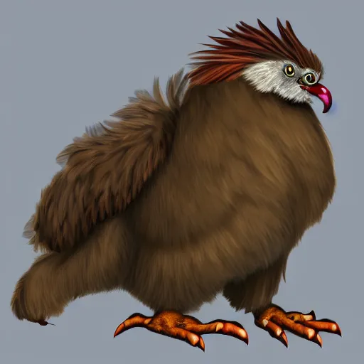 Prompt: digital painting of an elegant but deadly chicogriff, griffin chicogriff hybrid monster