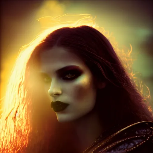 Image similar to photographic portrait of a stunningly beautiful gothic cyberpunk female in soft dreamy light at sunset, god rays, contemporary fashion shoot, by edward robert hughes, annie leibovitz and steve mccurry, david lazar, jimmy nelsson, breathtaking, 8 k resolution, extremely detailed, beautiful, establishing shot, artistic, hyperrealistic, beautiful face, octane render