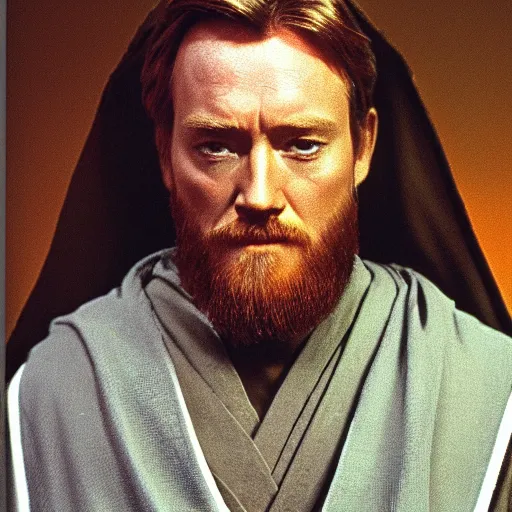 Image similar to obi - wan kenobi in 1 9 8 1, spontaneous portrait, rule of thirds