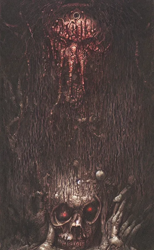 Image similar to warhammer 4 0 k occult necromancer by beksinski, high detail hyperrealistic