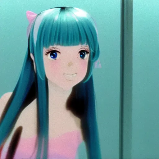 Prompt: still of Hatsune Miku in Debbie Does Dallas (1978), 4k, high quality