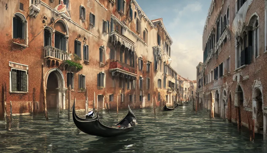 Prompt: Digital painting of abandoned Venice, hyperdetailed, artstation, cgsociety, 8k