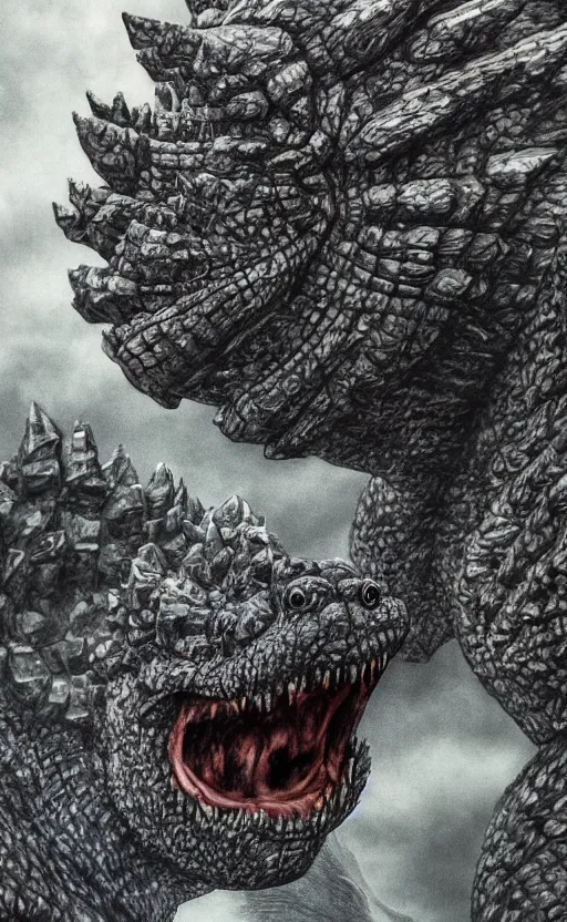 Prompt: highly detailed portrait photograph of godzilla, photo - realism, high definition, insane detail,