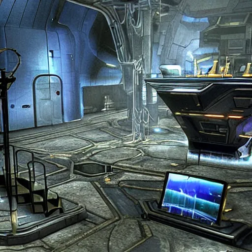 Image similar to still film from a star voyager episode, season 4, set in the bethesda game studios fallout universe.