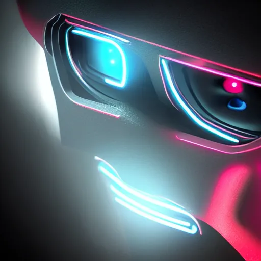 Prompt: futuristic robot with neon eyes, hyperrealistic, cinematic, epic