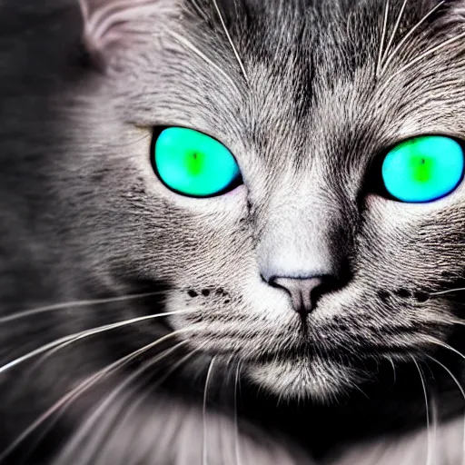 Prompt: ultra realistic nebula explosion in the eye of a cat