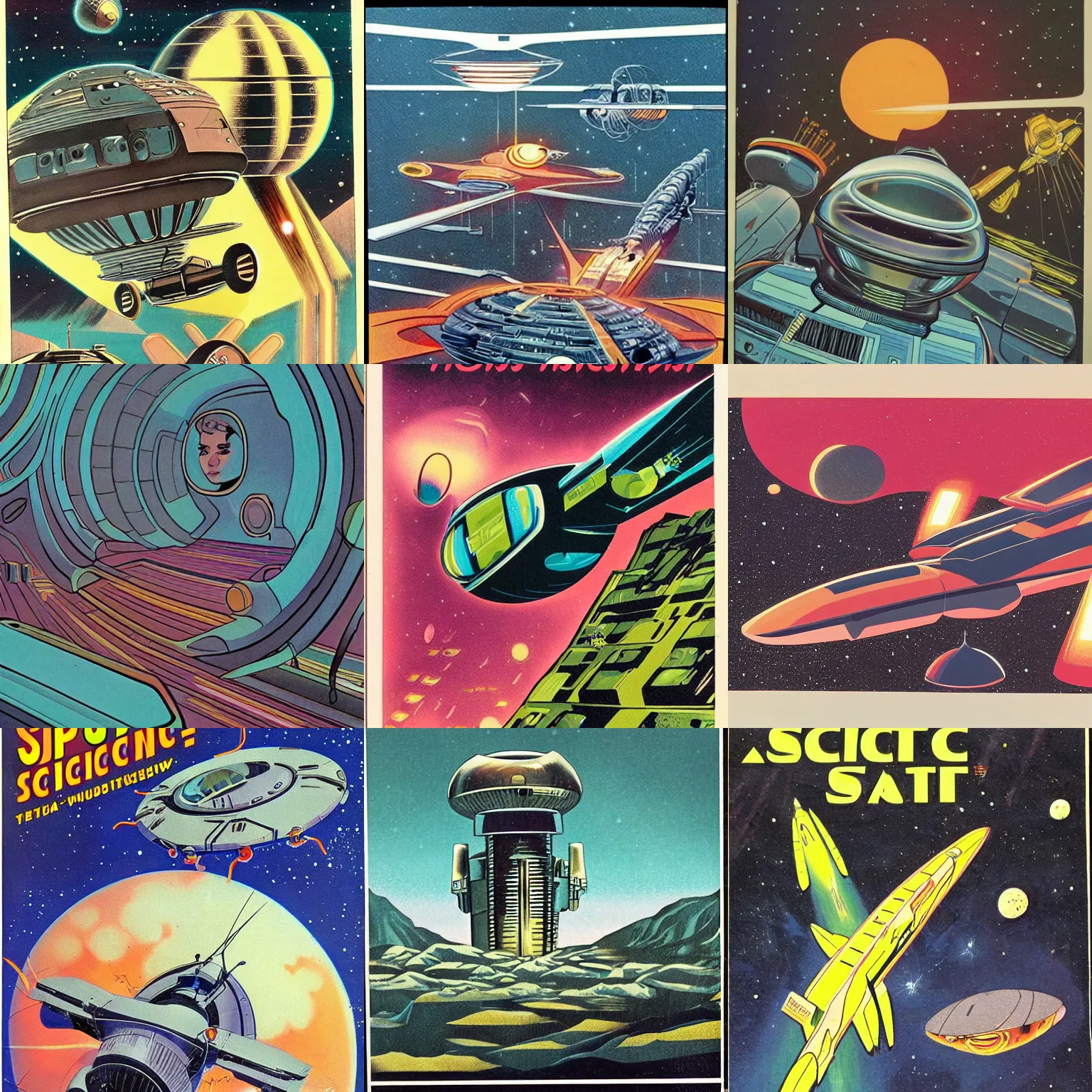 Prompt: a 1970s sci-fi illustration