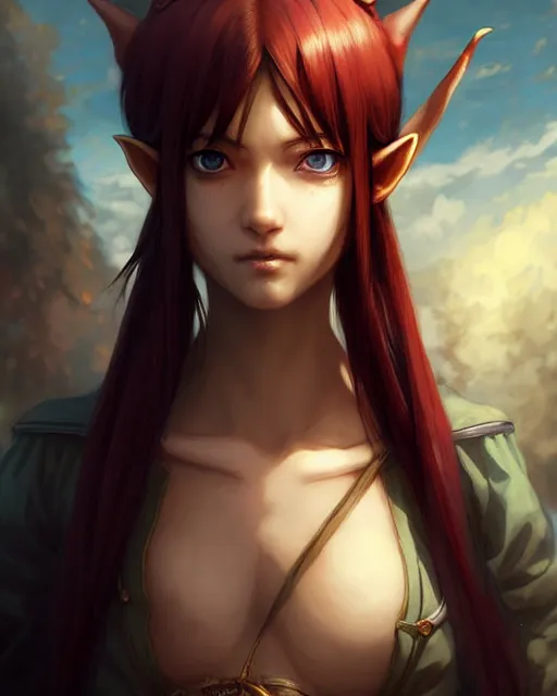 Image similar to portrait Anime Pirate Elf Soft fine face, pretty face, realistic shaded Perfect face, fine details. Anime. Antique Renaissance realistic shaded lighting by katsuhiro otomo ghost-in-the-shell, magali villeneuve, artgerm, rutkowski Jeremy Lipkin and Giuseppe Dangelico Pino and Michael Garmash and Rob Rey