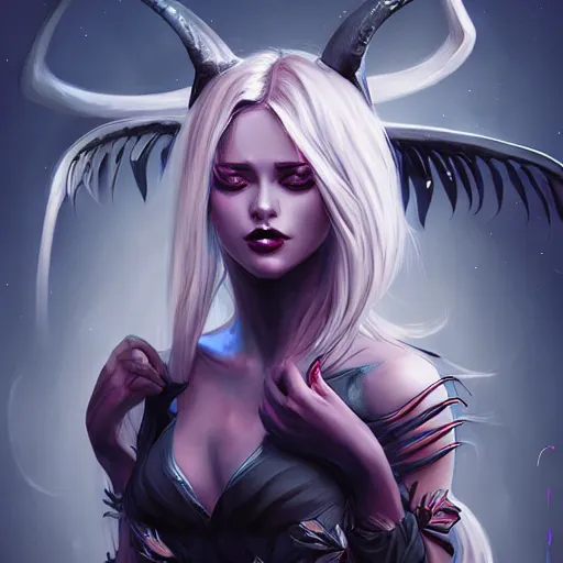 Image similar to very beautiful demon girl, artgerm, artstation, 4 k,