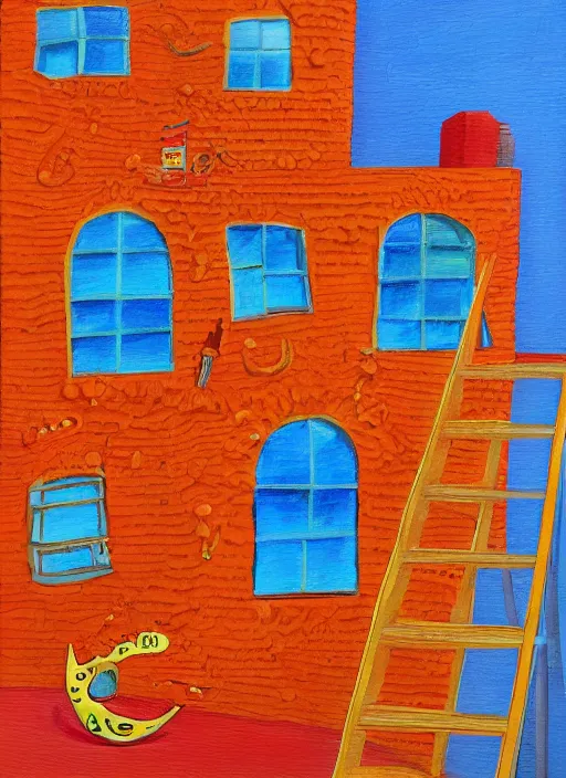 Image similar to cheeto house, extremely detailed, painting in the style of rene margitte, surrealist