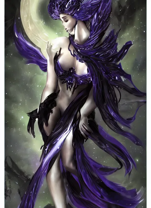 Image similar to godess of the night nyx in her primordial form