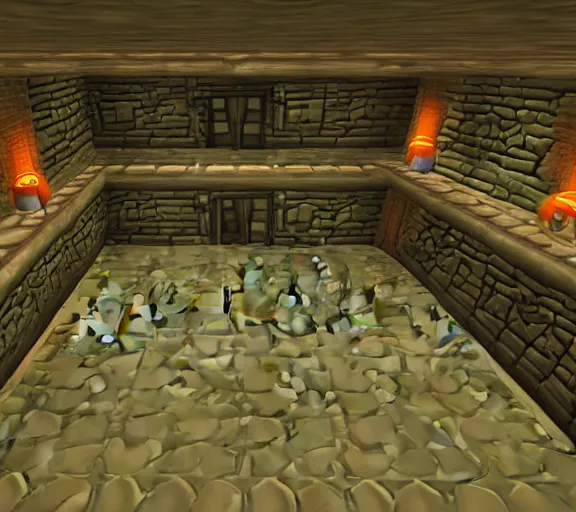 the main room in a 3d Zelda dungeon, Stable Diffusion