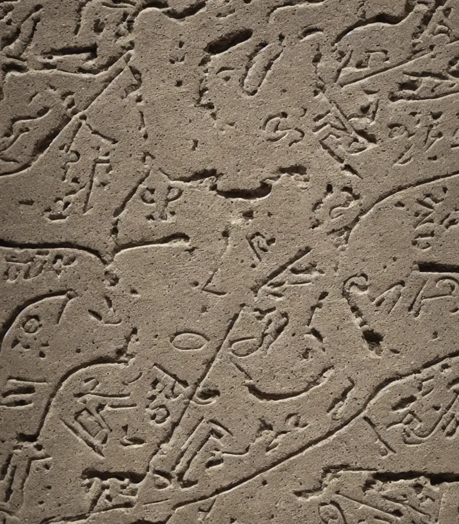 Image similar to ancient hieroglyph engraved into limestone