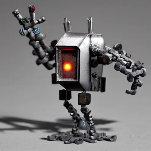 Image similar to E.M. Pino, miniature anti-bot machine created by Ziggy, the former Demon King