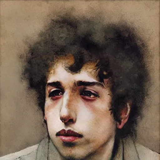 Image similar to “portrait of a young Bob Dylan, by Norman Rockwell”