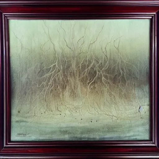 Image similar to an unsettling framed painting